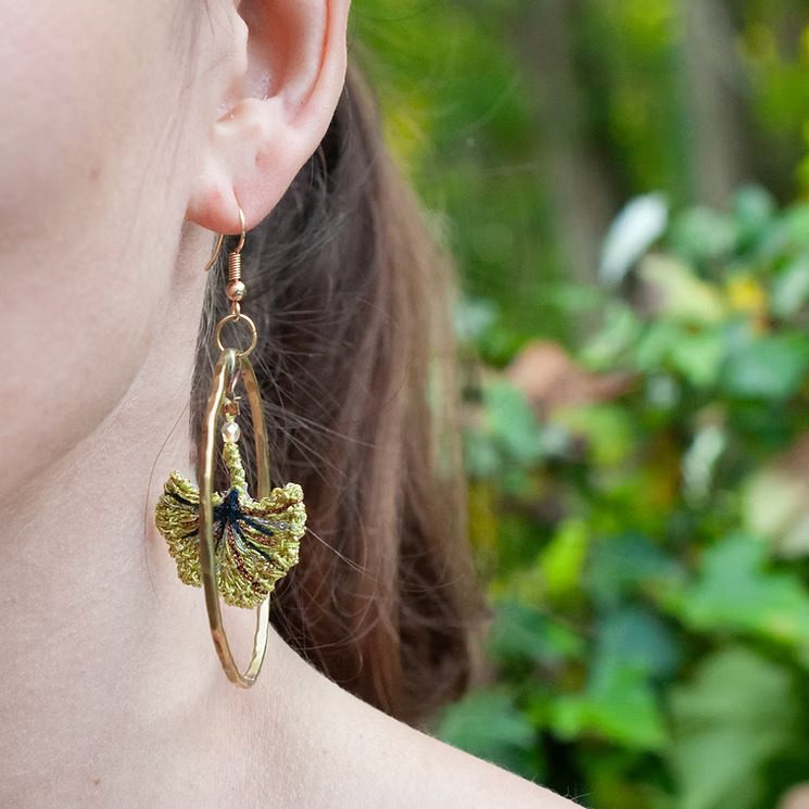 Créoles Gingko laiton ou argent